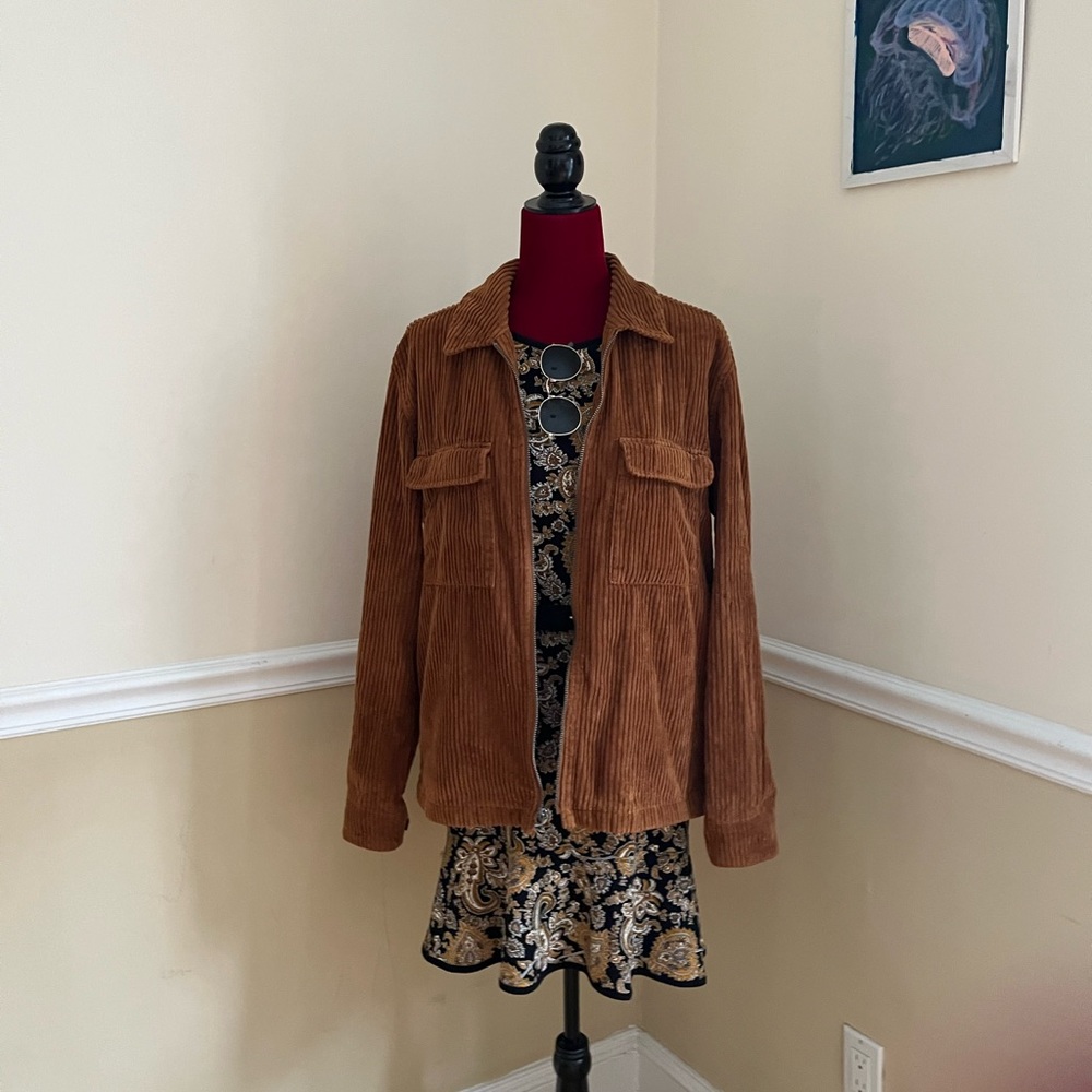 Urban Outfitters Unisex Corduroy Jacket - Rust, Zip